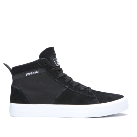 Supra STACKS MID Høye Sneakers Dame Svart/Svart/Hvite | NO-45247